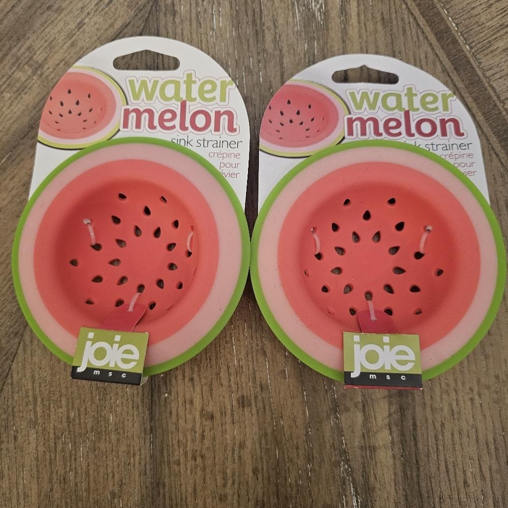 MSC Watermelon BPA Free Sink Strainers By Joie Silicone Rubber Set Of 2 NEW!